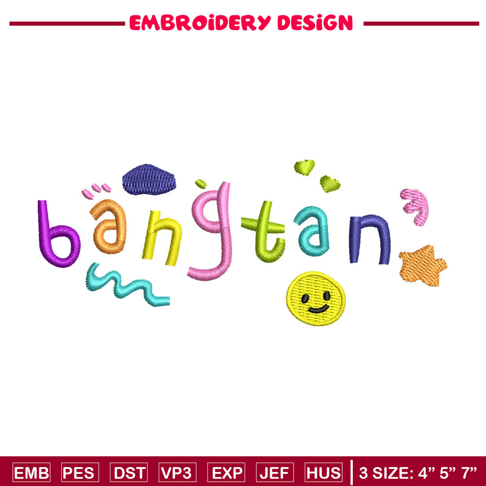 Bangtan embroidery design, Logo embroidery, Embroidery file, Embroidery shirt, Emb design, Digital download.jpg