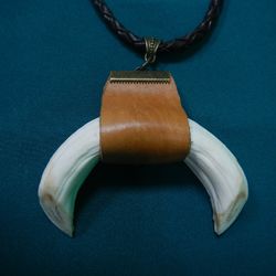 Necklace Natural boar tusks. from the upper jaw, small