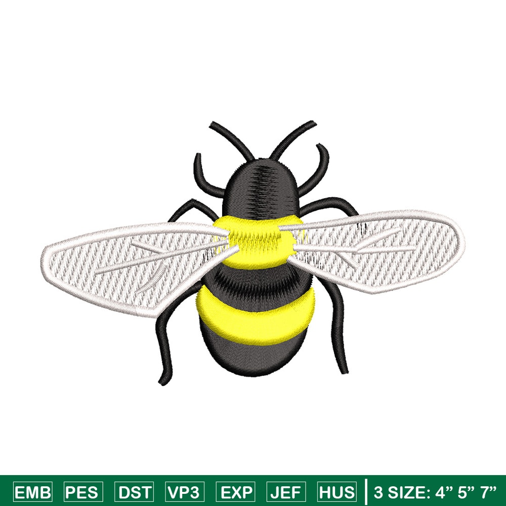Bee yellow embroidery design, Bee embroidery, Embroidery file, Embroidery shirt, Emb design, Digital download.jpg