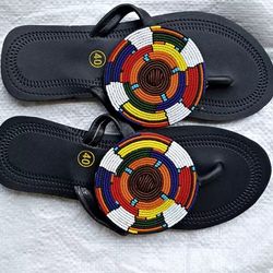 beaded leather sandals african sandals beach sandals market shoes christmas gift ladies open shoes hand made leather san