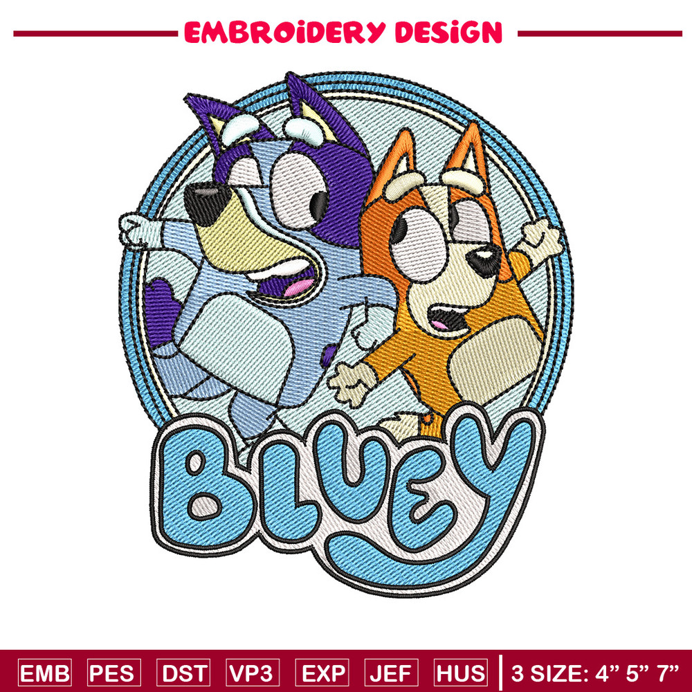 Bluey circle embroidery design, Bluey embroidery, Embroidery file, Embroidery shirt, Emb design, Digital download.jpg