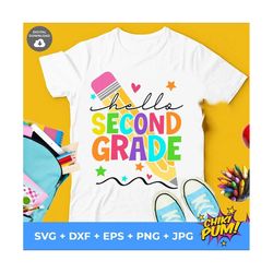 hello second grade svg, 2nd grade svg, back to school svg, 2nd grade png, teacher svg, first day of school svg