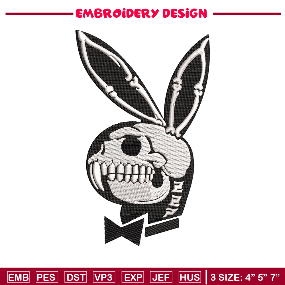 Bunny skeleton embroidery design, Logo embroidery, Embroidery file, Embroidery shirt, Emb design, Digital download.jpg