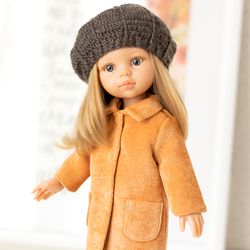 Orange coat for Paola Reina doll, Siblies Ruby Red doll, 13 inches doll clothes, fall doll outfit, doll outerwear