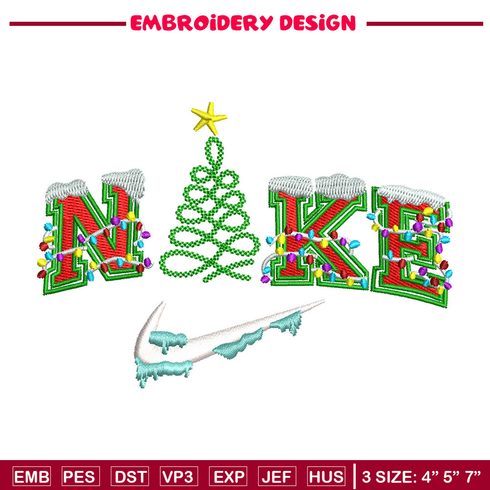 Chrismas nike embroidery design, Chrismas embroidery, Embroidery file, Embroidery shirt, Nike design,Digital download.jpg