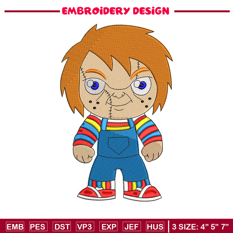 Chucky chibi embroidery design, Horror embroidery, Embroidery file,Embroidery shirt, Emb design, Digital download.jpg
