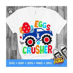 eggs crusher svg, crushing eggs svg, easter boy svg, easter truck svg, monster truck easter