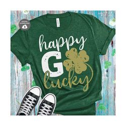st patricks day svg, happy go lucky svg, funny st patty svg, st patty's day design, st patrick's silhouette, shamrock sv