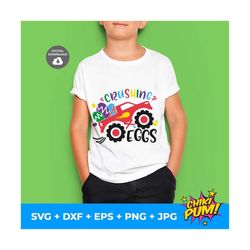 crushing eggs svg, boy easter svg, egg hunting svg, egg crusher svg, boys shirt design, easter monster truck shirt svg