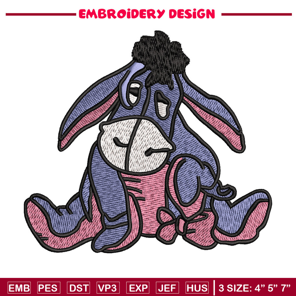 Donky embroidery design, Pooh disney embroidery, Embroidery file, Embroidery shirt, Emb design, Digital download.jpg