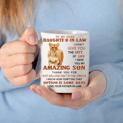 to my dear daughter-in-law thank you - novelty funny anniversary birthday present, 11 oz white coffee tea mug cup.jpg