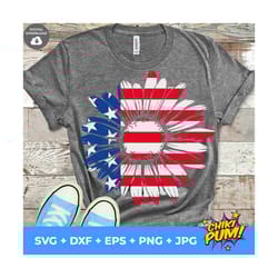patriotic sunflower svg, 4th of july svg, american flag svg, america svg, girls, memorial day, cricut cut files