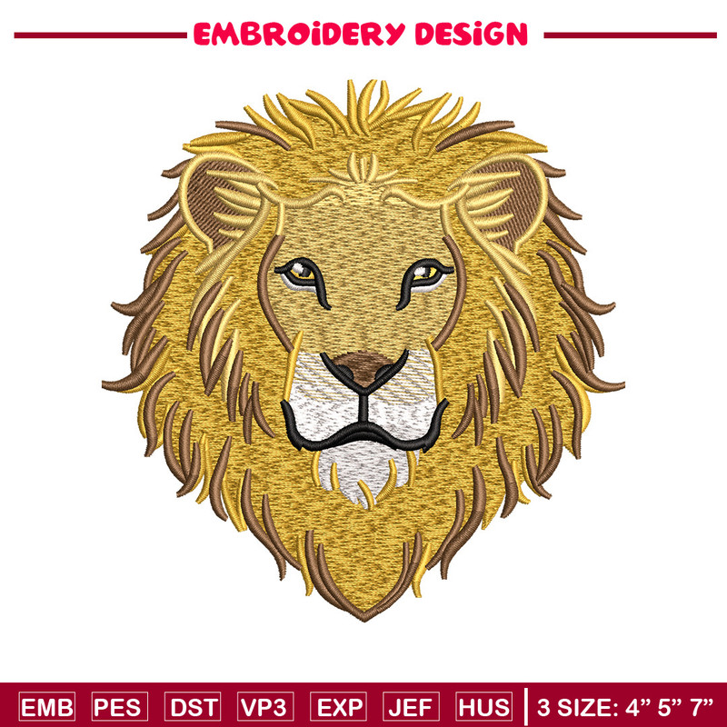 Goden lion embroidery design, Lion embroidery, Embroidery file, Embroidery shirt, Emb design, Digital download.jpg