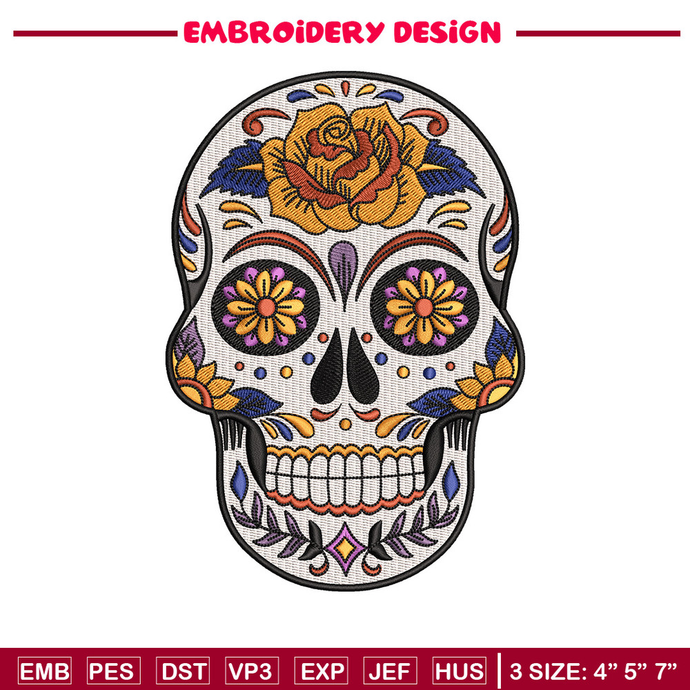 Head skull embroidery design, Skeleton embroidery, Emb design, Embroidery shirt, Embroidery file, Digital download.jpg