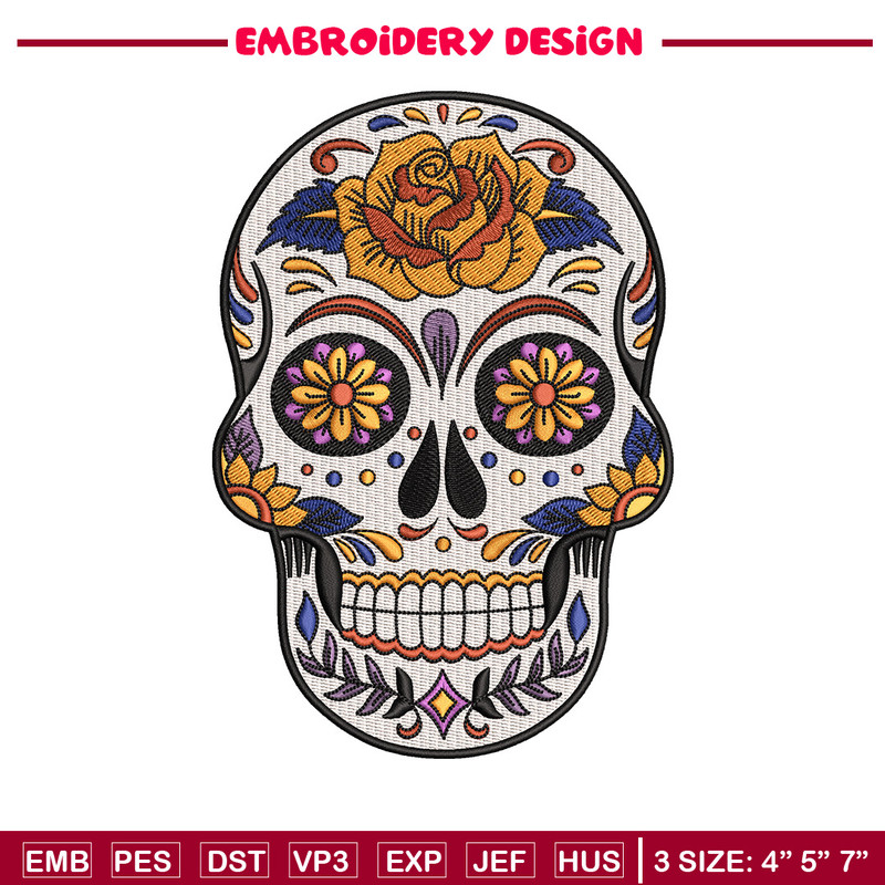Head skull embroidery design, Skeleton embroidery, Emb design, Embroidery shirt, Embroidery file, Digital download.jpg