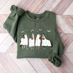 horse ghost sweatshirt, halloween sweatshirt, horse lover gift, cute ghost hoodie, spooky horse sweater, western hallowe
