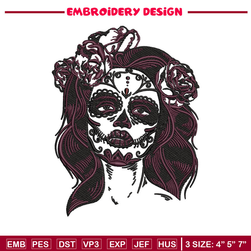 Horror girl embroidery design, Horror embroidery, Embroidery file, Embroidery shirt, Emb design, Digital download.jpg