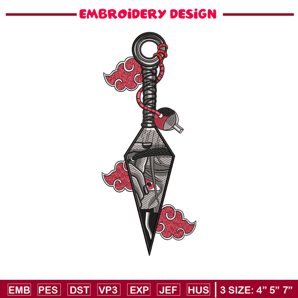 Itachi kunai embroidery design, Naruto embroidery, Embroidery file, Embroidery shirt, Emb design, Digital download.jpg