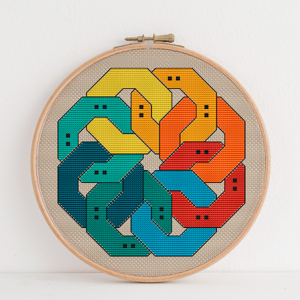 cross stitch pattern sampler rings