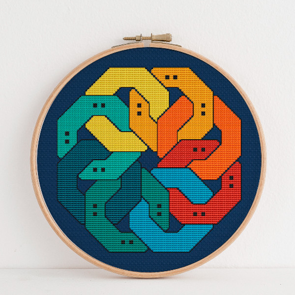 cross stitch pattern geometric rings
