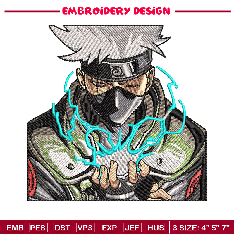 Kakashi chidori embroidery design, Naruto embroidery, Embroidery file, Embroidery shirt, Emb design, Digital download.jpg