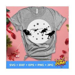 santa and dinosaurs svg, dinosaur sleigh ride svg, christmas dinosaur sleigh svg, christmas kids tshirt svg