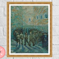 Cross Stitch Pattern,The Prison Courtyard,Van Gogh, Pdf, Instant Download ,X stitch Chart, Famous Painting,Full Coverage