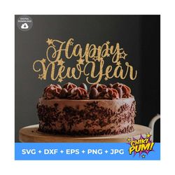happy new year cake topper svg, hello new year svg, new years cake, 2023 cake topper