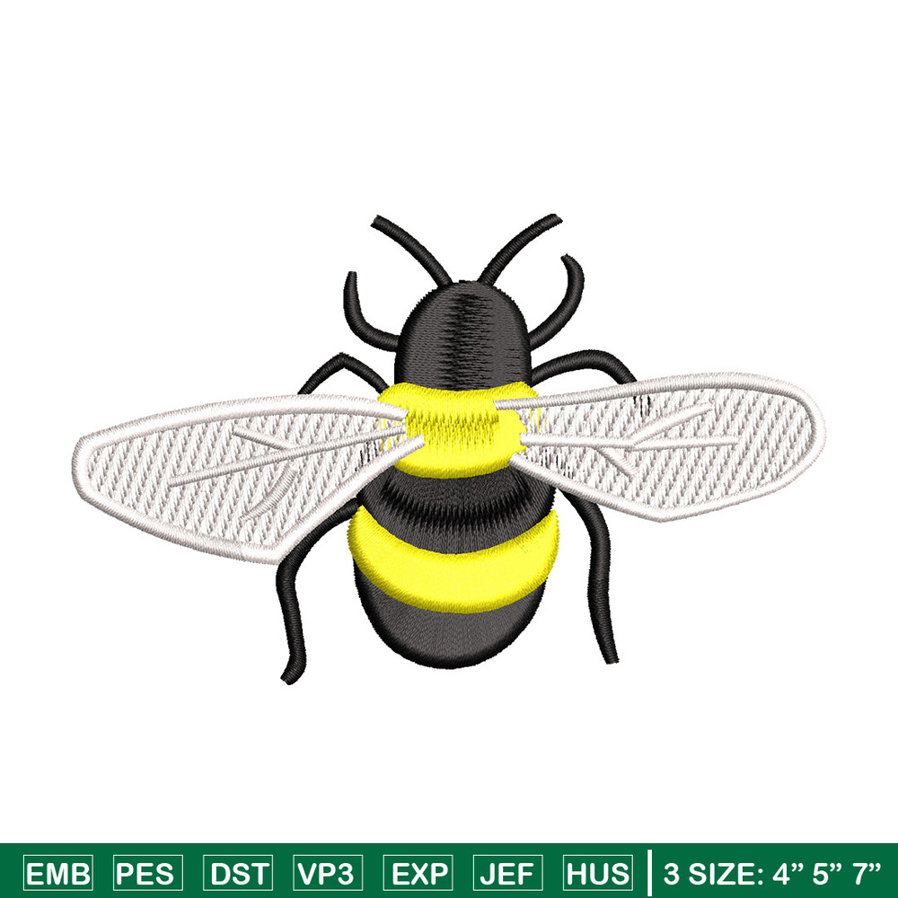 Bee yellow embroidery design, Bee embroidery, Embroidery file, Embroidery shirt, Emb design, Digital download.jpg