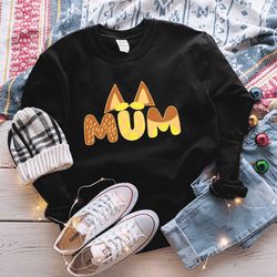 bluey dog tshirt bluey mum hoodie mother's day mom life chilli sweatshirt bluey family tee bluey birthday gift for mom