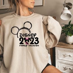 disney 2023 minnie family sweatshirt, disney trip 2023 shirt, 2023 first disney trip, disney family shirt, magic kingdom
