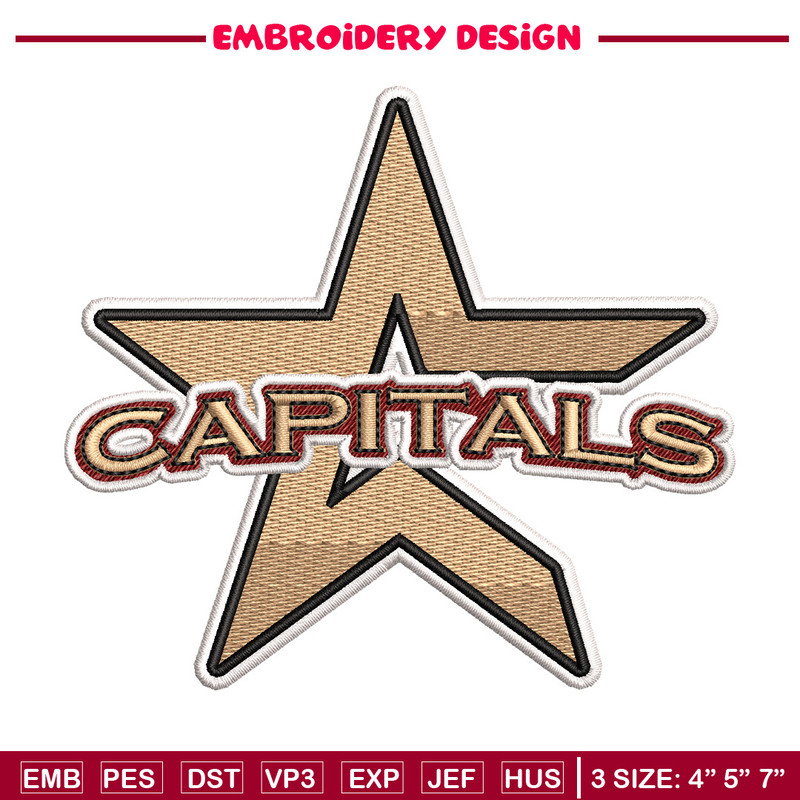 Capitals logo embroidery design, Logo embroidery, Embroidery file, Embroidery shirt, Emb design, Digital download.jpg