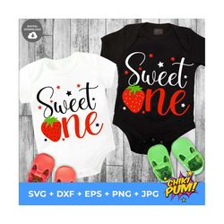 sweet one svg, sweet one strawberry svg, birthday girl svg, first birthday svg, png