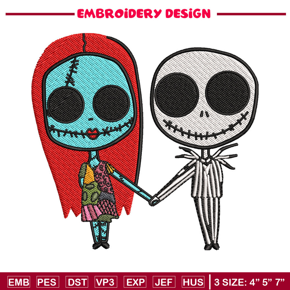 Doll couple embroidery design, Skeleton embroidery, Embroidery file, Embroidery shirt, Emb design, Digital download.jpg