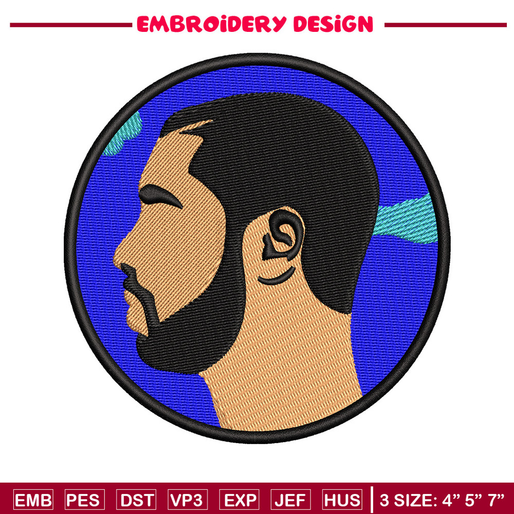 Drake circle embroidery design, Drake embroidery, Embroidery file, Embroidery shirt, Emb design,Digital download.jpg