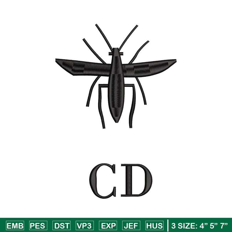 Cd mosquito embroidery design, Logo embroidery, Embroidery file, Embroidery shirt, Emb design, Digital download.jpg