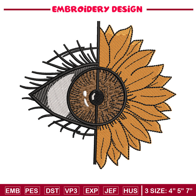Flower eyes embroidery design, Flower embroidery, Embroidery file, Embroidery shirt, Emb design, Digital download.jpg