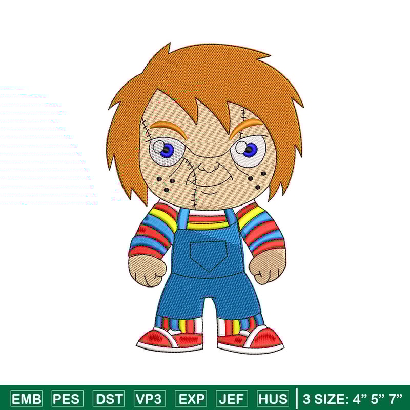 Chucky chibi embroidery design, Horror embroidery, Embroidery file,Embroidery shirt, Emb design, Digital download.jpg