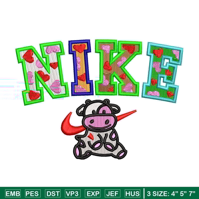 Cow color x nike embroidery design, Cow embroidery, Nike design, Embroidery shirt, Embroidery file, Digital download.jpg