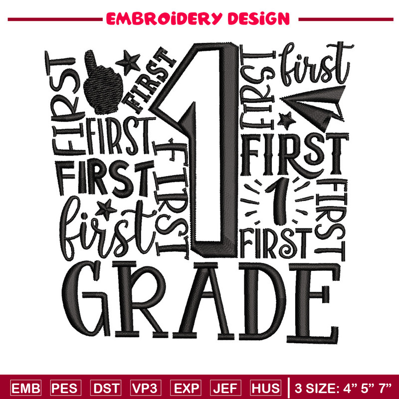 Grade 1 embroidery design, Logo embroidery, Embroidery file, Embroidery shirt, Emb design, Digital download.jpg