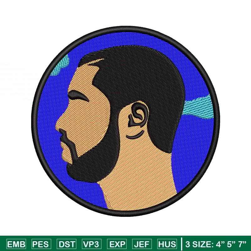Drake circle embroidery design, Drake embroidery, Embroidery file, Embroidery shirt, Emb design,Digital download.jpg