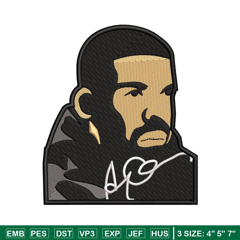 Drake man embroidery design, Drake embroidery, Embroidery file, Embroidery shirt, Emb design,Digital download.jpg