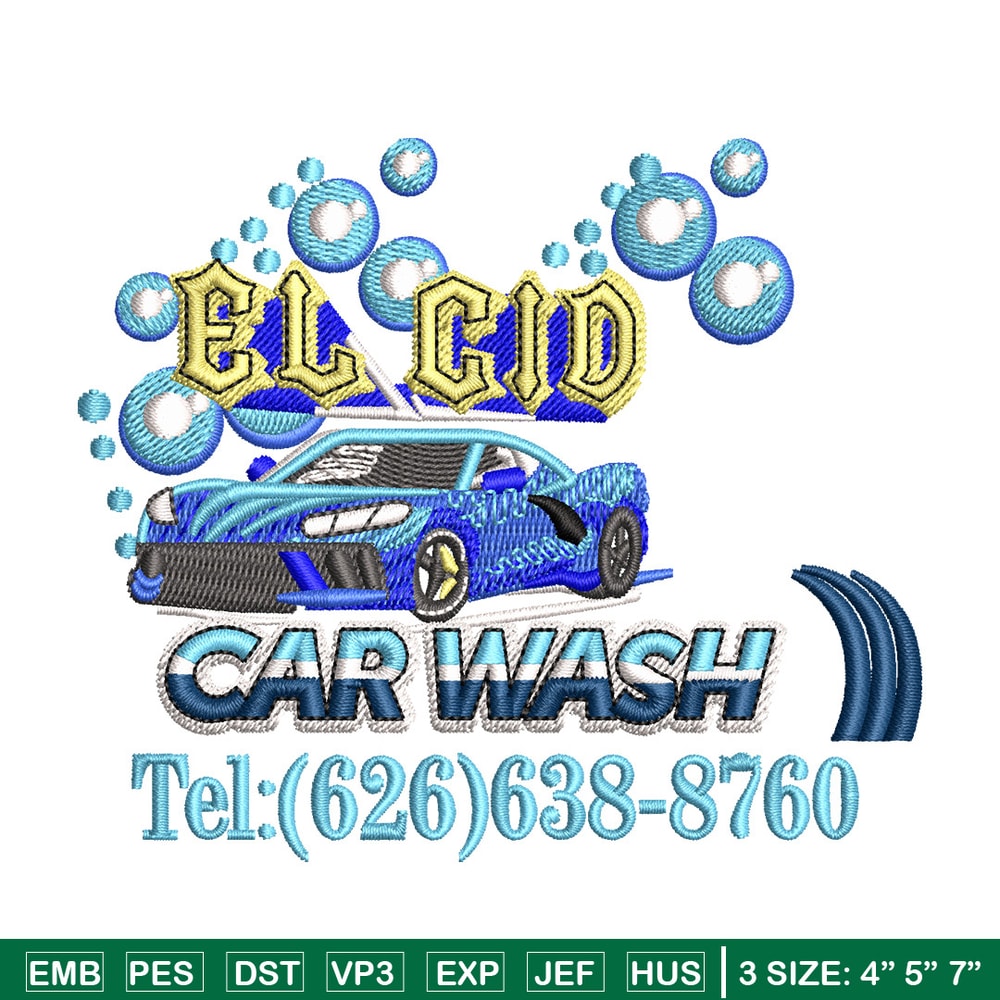 El cid car wash embroidery design, Logo embroidery, Embroidery file,Embroidery shirt, Emb design, Digital download.jpg