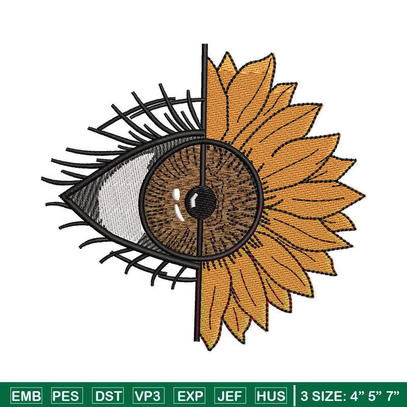Flower eyes embroidery design, Flower embroidery, Embroidery file, Embroidery shirt, Emb design, Digital download.jpg
