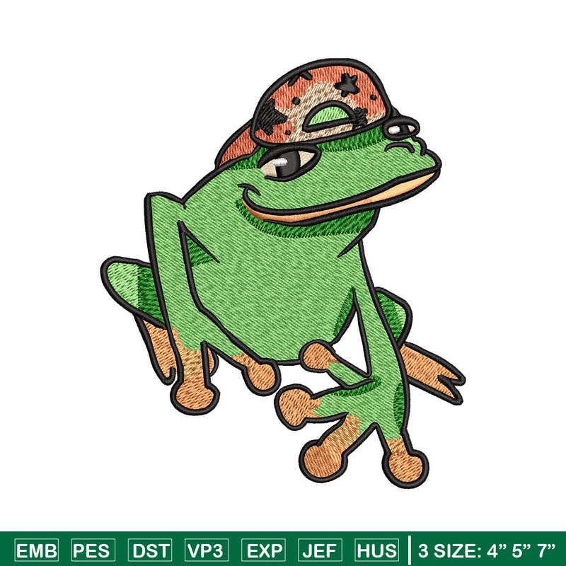 Frog boy embroidery design, Frog embroidery, Embroidery file, Embroidery shirt, Emb design, Digital download.jpg