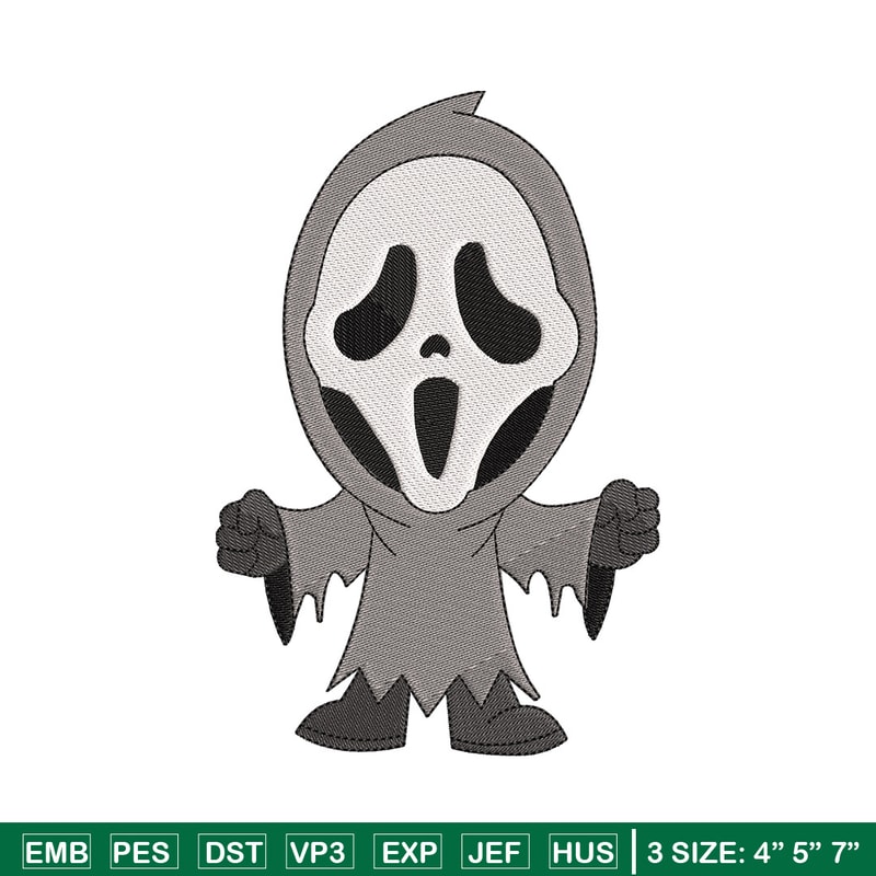 Ghost chibi embroidery design, Ghost embroidery, Emb design, Embroidery shirt, Embroidery file, Digital download.jpg