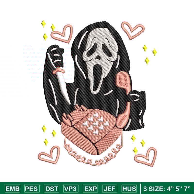 Ghost horror embroidery design, Ghost embroidery, Emb design, Embroidery shirt, Embroidery file, Digital download.jpg