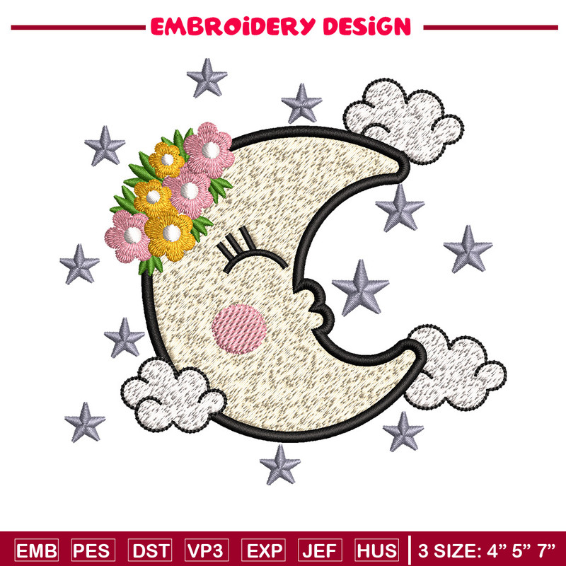 Moon cute embroidery design, Moon embroidery, Embroidery file, Embroidery shirt, Emb design, Digital download.jpg