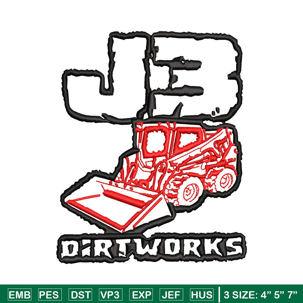 J3 dirtworks embroidery design, Logo embroidery, Embroidery file, Embroidery shirt, Emb design, Digital download.jpg