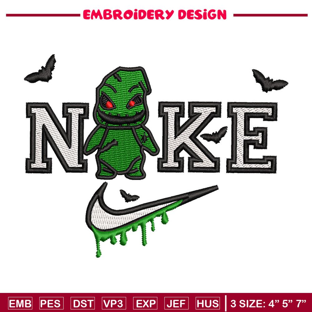Nike oogie boogie embroidery design, Horror embroidery, Nike design, Embroidery shirt, Embroidery file, Digital download.jpg